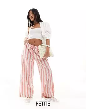 ASOS DESIGN Petite – брюки без застежки в красную полоску