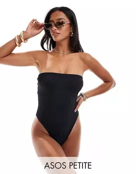 ASOS DESIGN Petite – Элегантный черный купальник без бретелек