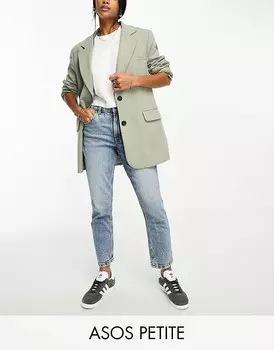 ASOS DESIGN Petite – синие удобные джинсы для мам облегающего кроя