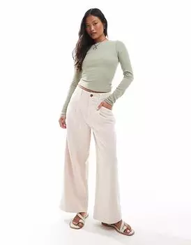 ASOS DESIGN Petite укороченные широкие брюки розового цвета