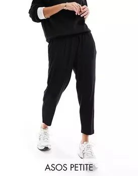 ASOS DESIGN Petite – Ultimate – Черные льняные брюки с колышками