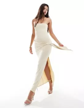 ASOS DESIGN — платье-бандо макси с узлом по бокам
