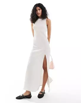 ASOS DESIGN Платье макси с заниженной талией и полосатым разрезом