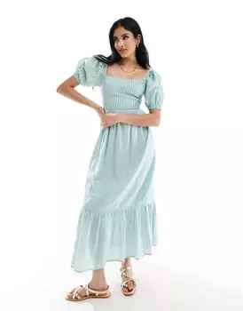 ASOS DESIGN – платье миди из хлопка добби Sage со шнуровкой на спине
