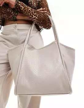 ASOS Design – Плетеная сумка-тоут Stone с трубчатыми деталями