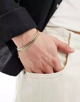 ASOS DESIGN – плетеный браслет-цепочка золотистого цвета средней тяжести