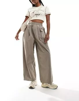 ASOS DESIGN — плиссированные брюки цвета хаки со складками