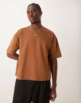 ASOS DESIGN – плотная кремовая футболка премиум-класса оверсайз свободного кроя