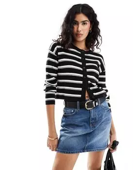 ASOS DESIGN – полосатый приталенный кардиган с круглым вырезом