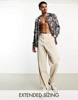 ASOS DESIGN – Повседневная атласная рубашка с воротником с лацканами и принтом пейсли