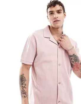 ASOS DESIGN – Повседневная розовая рубашка на пуговицах
