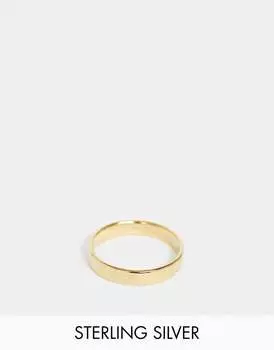 ASOS DESIGN – Позолоченное серебряное обручальное кольцо