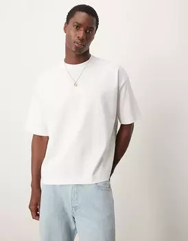 ASOS DESIGN Premium – белая футболка свободного кроя, 300 г/м, со швами интерлок