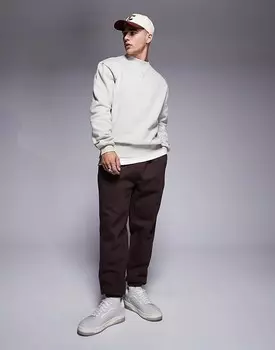 ASOS DESIGN – Premium – темно-коричневые толстые зауженные джоггеры, 400 г/м