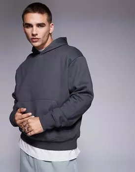 ASOS DESIGN – Premium – Толстовка оверсайз из плотной ткани плотностью 400 г/м черного цвета