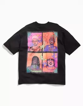 ASOS DESIGN – PRIDE – Черная футболка унисекс оверсайз с принтом на спине