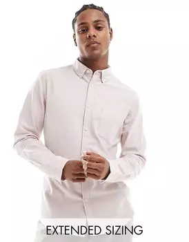 ASOS DESIGN – приталенная оксфордская рубашка светло-розового цвета