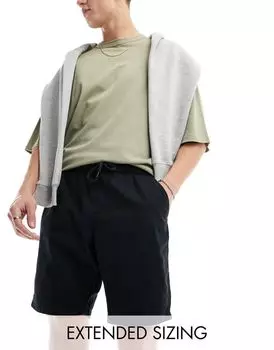 ASOS DESIGN - Приталенные шорты чинос черного цвета