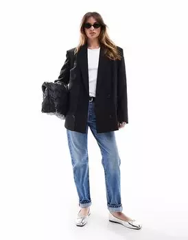 ASOS DESIGN приталенный свободный пиджак черного цвета