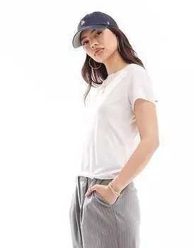 ASOS DESIGN – Прозрачная белая футболка с необработанными краями