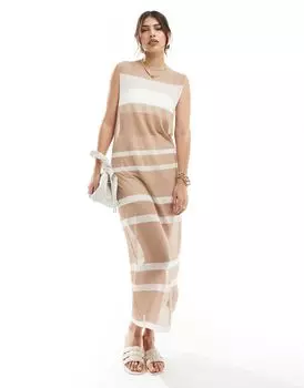 ASOS DESIGN – прозрачное трикотажное платье миди в полоску