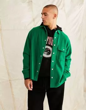 ASOS DESIGN – ярко-зеленая рубашка свободного кроя из смесовой шерсти