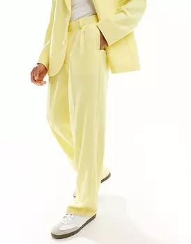 ASOS DESIGN – ярко-желтые широкие костюмные брюки из крепа