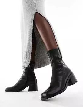 ASOS DESIGN – Ranger – Элегантные черные ботинки на среднем каблуке