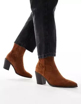 ASOS DESIGN – Rational – Коричневые ковбойские сапоги на высоком каблуке