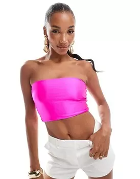 ASOS DESIGN – Розовый диско-топ без бретелек