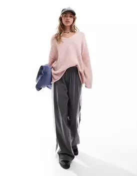 ASOS Design – Розовый свободный свитер оверсайз с V-образным вырезом