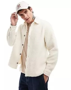 ASOS DESIGN – рубашка из овчины цвета экрю