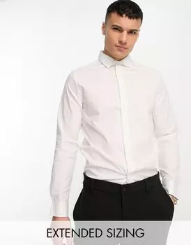 ASOS DESIGN — рубашка из поплина, которую легко гладить, обычного кроя белого цвета