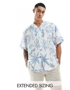 ASOS DESIGN – рубашка оверсайз с кубинским воротником и мультяшным узором