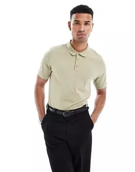 ASOS DESIGN – рубашка-поло цвета хаки из пике