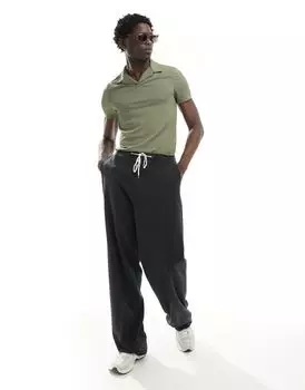 ASOS DESIGN – рубашка-поло цвета хаки в рубчик