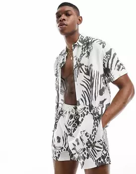 ASOS DESIGN – рубашка с животным принтом, часть комплекта