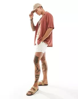 ASOS DESIGN – Рубашка свободного кроя из вискозы ржаво-коричневого цвета с воротником с лацканами