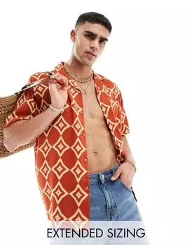 ASOS DESIGN — рубашка свободного кроя с лацканами и геометрическим принтом