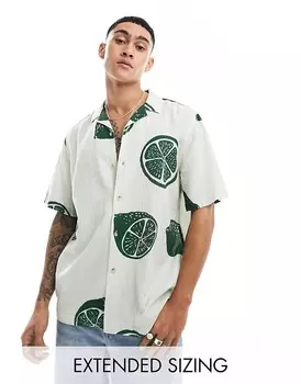 ASOS DESIGN – Рубашка свободного кроя с воротником с лацканами и фруктовым принтом