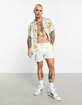 ASOS DESIGN – Рубашка свободного кроя с воротником с лацканами и винтажным абстрактным узором