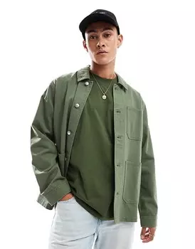 ASOS DESIGN – саржевая рабочая куртка цвета хаки