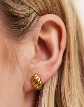 ASOS DESIGN – Серьги-гвоздики круглой формы из водонепроницаемой нержавеющей стали золотого цвета