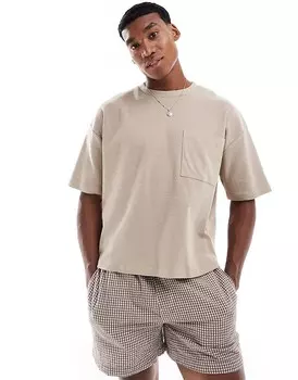 ASOS DESIGN – Серая футболка оверсайз с коробкой