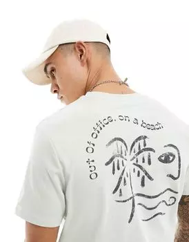 ASOS DESIGN – серая футболка с абстрактным принтом на спине