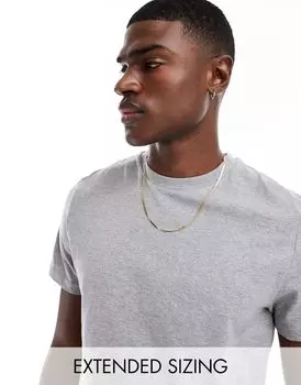 ASOS DESIGN – серая меланжевая футболка с круглым вырезом