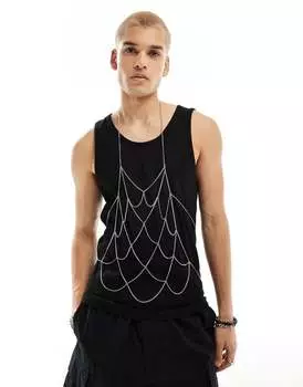 ASOS DESIGN - Серебряная цепочка для верхней части тела