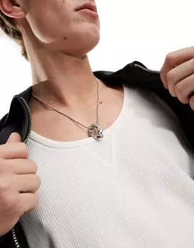 ASOS DESIGN – Серебряное колье с подвеской-кольцом