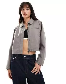 ASOS DESIGN – Серо-бежевый жакет с воротником