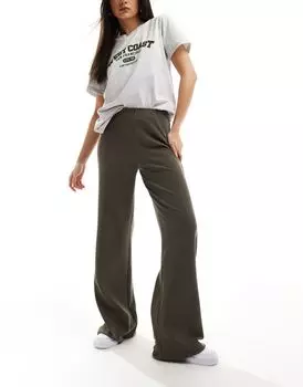 ASOS DESIGN – серые брюки в рубчик с широкими штанинами из плотной ткани